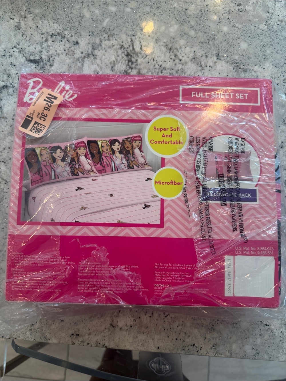 Barbie Pink Full Sheet Set with Character Pillowcases